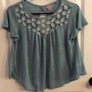 Blue lace top